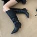 Autumn Winter New Style Woven Pointed Toe Thin Tube Over-the-Knee Long Fashion Versatile High Heel Short Boots For Women_vogvips.com