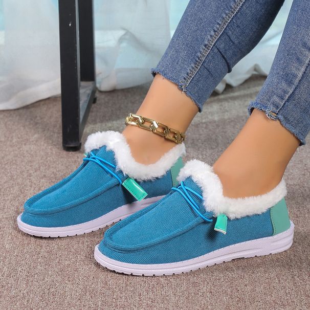 Women's Shoes Low Heel Cotton Casual Shoes With Thick Sole, Round Toe, Comfortable And Warm For Winter Spring Fall_vogvips.com