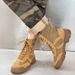 Combat Training Boots Height Increase Breathable Martin Boots Fur Hiking Shoes Wear-resistant Outdoor Boots_vogvips.com