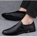 Men's Shoes Foot Cover Dress Leather Shoes Men's Leather Round Head Shallow Mouth Casual Leather Shoes_vogvips.com