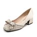 2025 Autumn New Heel Shoes, Water Diamond Square Head Single Shoes For Women, Wide Fat Feet, Large Size, Slim Shallow_vogvips.com