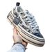 Swan's Eye Sequin Thick-Soled Canvas For Women, Cork Double-Layer Casual Sneakers, Deconstructed Beggar Style_vogvips.com