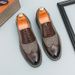 Euro Step Fashion Formal Business Office Brogue Carved Pointed Leather Groom Wedding Shoes_vogvips.com