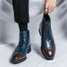 New Patchwork Large Size Autumn Leather Men's British Style Fashion Show High-top Trendy Martin Boots_vogvips.com