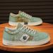 Men's Color Block Flat Low Top Sneakers Breathable Lightweight Casual Vintage Retro Versatile Sport Shoes For Daily Walking_vogvips.com