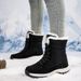 Women's Snow Winter Fleece Lined Thickened New Style Northeast Cotton Shoes Waterproof Non-Slip Outdoor Skiing Mid-Calf_vogvips.com