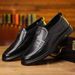 Spring New Daily Casual Men's Top Layer Cowhide Dad One Foot Lazy Shoes, Middle-aged And Elderly Leather Shoes_vogvips.com