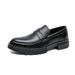 Euro Step Large Size Brogue Low-top Fashion Casual Leather British Style Men's Thick-soled Slip-on Lazy Business Shoes_vogvips.com