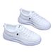 Women's White Sneakers Spring Summer New Leather Panel Breathable Sports Casual Korean Style Outdoor Fashion Travel_vogvips.com