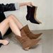 Brown Pointed Toe Slim Mid-Calf Martin Women's 2025 Autumn Winter Chunky Heel Slouch Western Cowboy Ankle Boots_vogvips.com