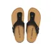 RUIZUSTOCK Unisex Fashion Black Thong Sandals PU Leather Cork Footbed Flat Flip Flops With Adjustable Buckle_vogvips.com