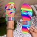 2024 Summer Women's With Shiny Rhinestones, One-Strap Flat , European And American Style, Large Size With Shiny Rhinestones_vogvips.com