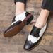 TerraStride Brogue Leather British Style Carved Casual Studio Wedding Photo Black And White Large Size 47 Men's Shoes_vogvips.com