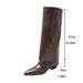 Women's Retro Style Over The Knee Boots Black Chunky Heel Tall Western Riding New Style_vogvips.com