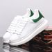 CombiQueen Men's White Leather Sneakers Casual Sports Shoes Violent Bear Brand Genuine Leather Couple's Versatile Footwear for Spring And Autumn_vogvips.com