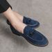 Men's Small Casual Versatile In Summer, Reverse Velvet Leather And Bean Shoes, British Style Hairstylist's Trendy Shoes_vogvips.com