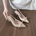 2025 French Style Socialite Elegant Pointed Bowknot Stiletto Heels Women Satin Versatile Closed Toe Backless Sandals_vogvips.com