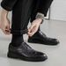 Euro Step Brogue Leather For Men, Formal Business High-End Sense, Height Increasing Casual Suit Shoes, Wedding Groom Shoes_vogvips.com