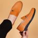 Euro Step Top Layer Cowhide New Loafers Genuine Leather Casual Slip-On Dad Soft Men's Shoes_vogvips.com