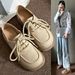 Lace-up Small Leather Shoes For Women British Style Retro Loafer Shoes For Women Spring And Autumn Thick Soled Soft Soled Bean Shoes Leather Casual_vogvips.com