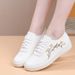 Plus-size Women's White 2026 Spring New Fashion Flat-soled Student Casual Sports Running Shoes Leather Sneakers_vogvips.com