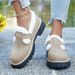 Winter Thick Soled Chunky Heel Loafers For Women Plus Size Warm Fleece Lined Round Toe Shoes_vogvips.com