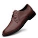 Casual Shoes Men's Leather Shoes Dress Leather Shoes Lace-up Shallow Mouth First Layer Splicing Process_vogvips.com