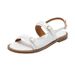 2026 New 2025 Summer Simple Strap Roman Shoes Round Versatile Soft Sole Flat Belt Buckle Open Toe Sandals_vogvips.com