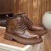 Martin 2025 New Autumn High-top Casual Shoes Men's Versatile Work Waterproof Non-slip Leather Boots_vogvips.com