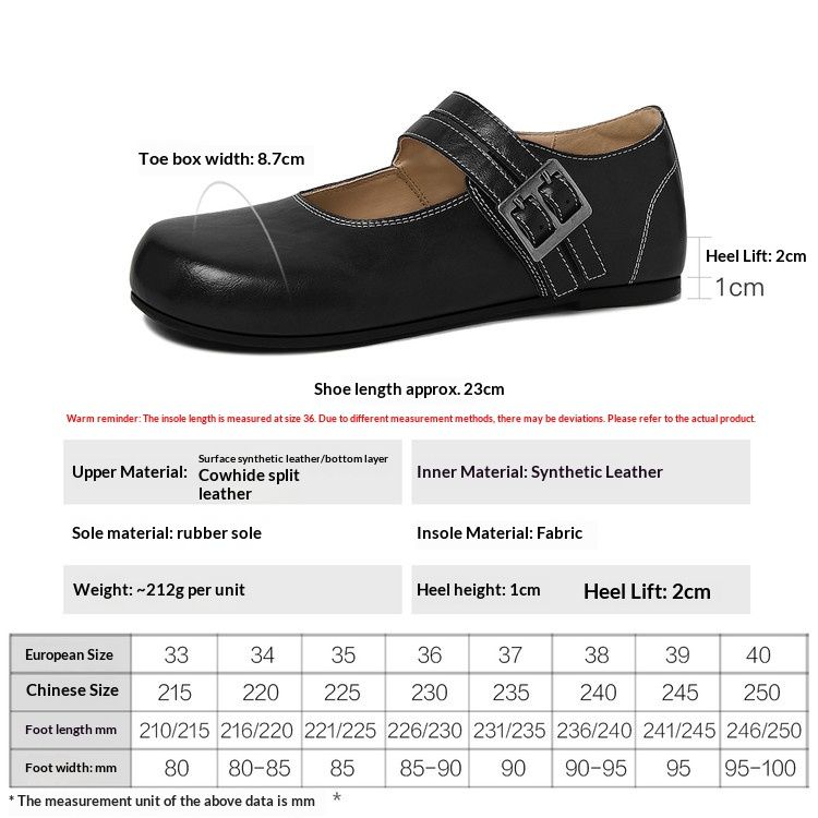 Cameido Retro Round Toe Mary Jane Shoes For Women Spring Double Strap Buckle Flat Heel Height Increasing Single Shoes_vogvips.com