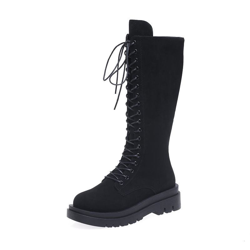 Slim Fit Women's Long Boots plus Size Suede Side Zipper Winter New Style British Style_vogvips.com