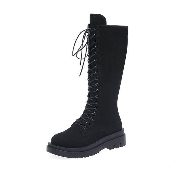 Slim Fit Women's Long Boots plus Size Suede Side Zipper Winter New Style British Style_vogvips.com