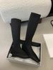 Square Toe Hidden Heel Short Boots For Women, Over-the-Knee Long Stretch Slim Black High Tube Slimming Single Boots,_vogvips.com