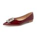 French Shallow Single Shoes Women's One-pedal Temperament Fairy Flat Shoes Rhinestone Pointed Wedding Shoes_vogvips.com