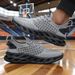 Men' Athletic Baketball Sneaker Bright Yellow Woven Upper Airy Meh Deign Men Trendy Non-lip Functional Sport_vogvips.com