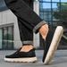 Trendy Lazy Low-Cut Breathable Casual Leather Large Size Slip-On Thick-Soled Shoes_vogvips.com