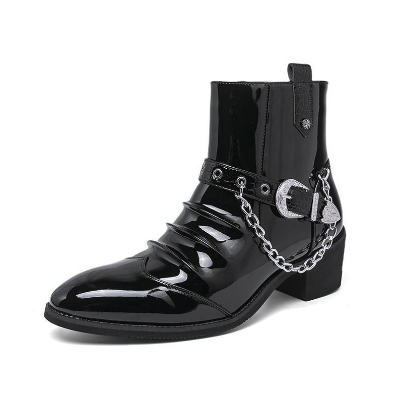 New Fashion Chelsea Boots Men's Brown Retro High-top Men's Boots European And American Fashion Boots British Gentleman Leather Boots_vogvips.com