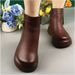 Soft Leather Marten Boots For Women, New Autumn-winter 2025 Style, Versatile, Round Toe, Thick Sole, Padded, Warm-weather Protection, Short Boots_vogvips.com