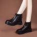 Women's Short Boots 2026 Autumn/Winter New Round Scalp Boken Shoes For Height Increase_vogvips.com