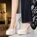 Women's Chunky Heel Round Toe Pumps With Double Waterproof Platform And Patent Leather Straps - Elegant Evening Shoes For Spring & Autumn_vogvips.com