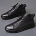 First Layer Cowhide High-top Velvet Thermal Casual Leather Shoes Men's Shoes Men's Mid-top Board Shoes Cotton Shoes Martin Boots_vogvips.com