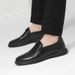First Layer Leather Shoes Work Leisure Round Head Foot Rubber Sole Non-slip Shoes Splicing_vogvips.com
