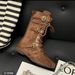 Women Boxing Boots Cowhide Version~5Cm Height-Increasing Thick-Soled Boxing For Women Upgraded Version Duck Hunting Belt Buckle Design_vogvips.com
