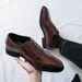 New Fashion Men's British Black Business Casual Loafer Shoes Daily Driving Office Leather Shoes One Foot Pedal Lazy Brown Banquet Dress Wedding Men's_vogvips.com