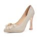 2026 Pointed Toe High Heels, Luxurious Elegant, Comfortable Wedding Shoes, Versatile With Rhinestones And Sequins,_vogvips.com