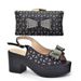 Bow embellish round head and tie thick sandals with the same color style dinner clutch bag_vogvips.com