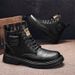European Warm Series Autumn Winter New High-top Martin Boots British Style Large Size Casual Mid-top Side Zipper Trendy Men's Work Shoes_vogvips.com