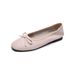 Round Head Single Shoes Women's Shallow Mouth Bow Soft-soled Ballet French Small Fragrant Wind Beanie Shoes_vogvips.com