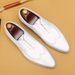 White leather men's leather business formal British simple pointed Oxford shoes real Body shop men's shoes_vogvips.com