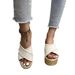 Roman Style Woven Cross Sandals, Perfect For Summer, Featuring A Gentle, Fairy Like Bohemian Style, Ideal For A Beach Vacation._vogvips.com